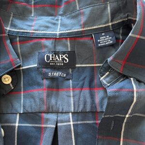 Chaps Navy and Red Plaid Shirt